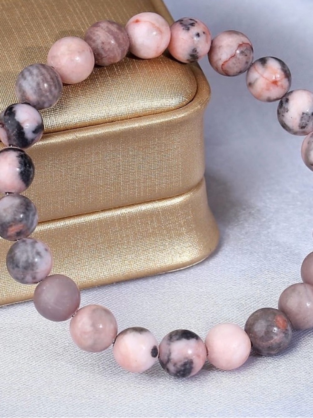 🆕New Pink Zebra Jasper 8mm Healing Gemstone Bracelet